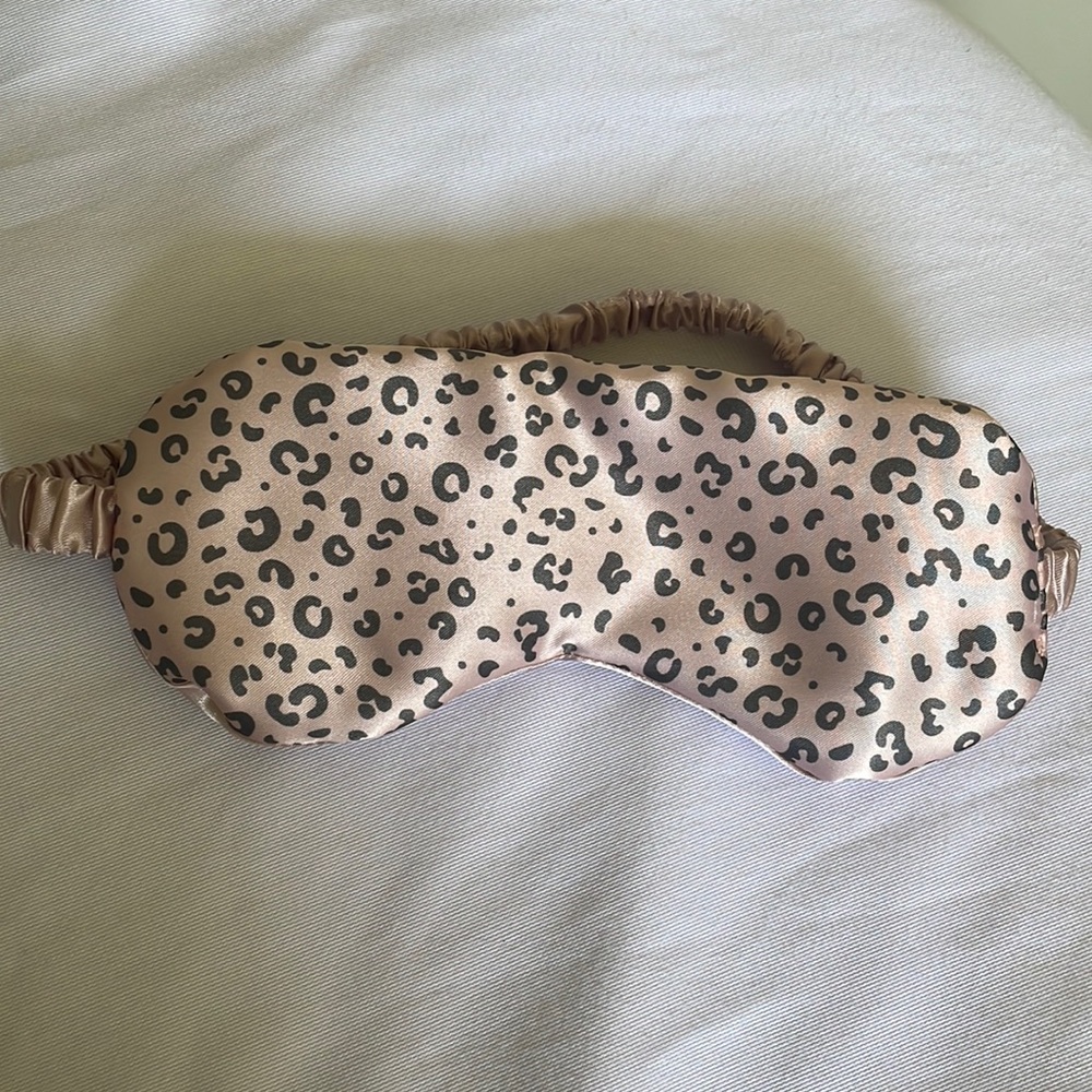 Silk cheetah print eye pillow